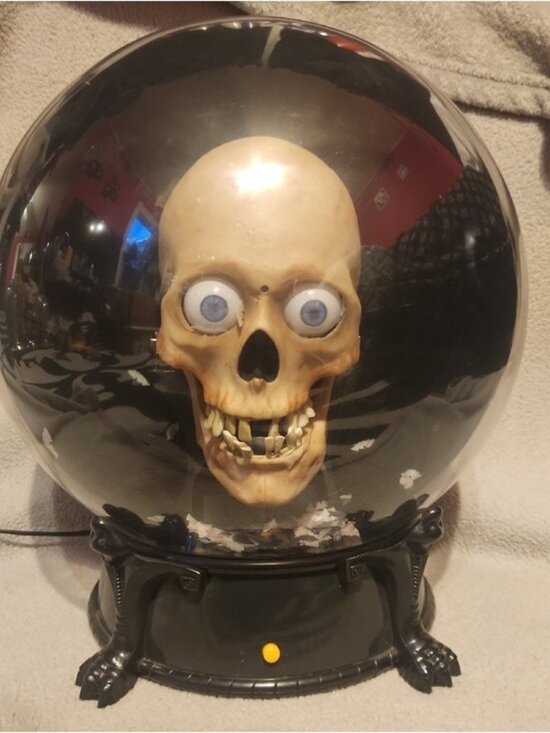 Gemmy Other - Gemmy Spooky, Musical Tornado Globe Skull Halloween Decoration Light